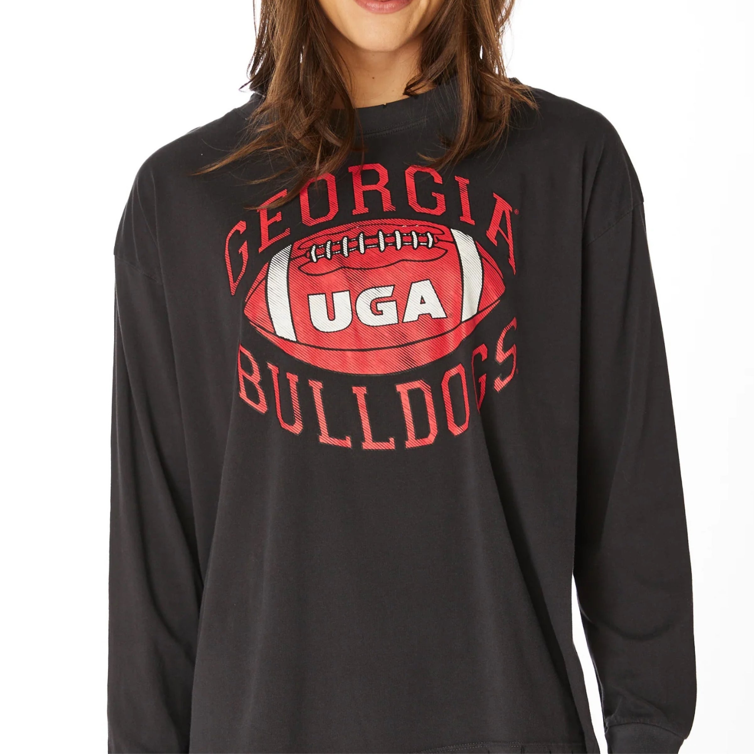 Lulu Grace Designs UGA Puff Glitter Shirt: College Football Fan Gear & Apparel Unisex Tee / M